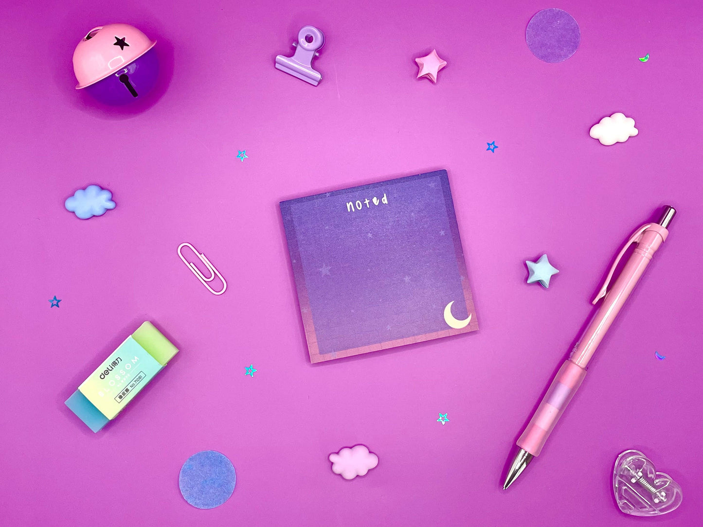 Celestial Sticky Notes Post It - Crescent Moon
