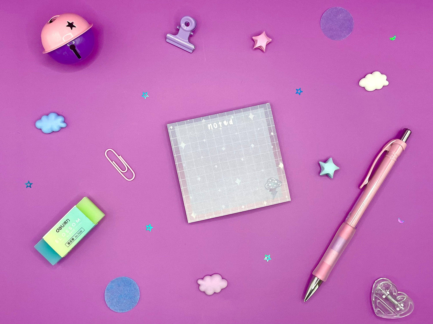 Celestial Sticky Notes Post It - Crescent Moon