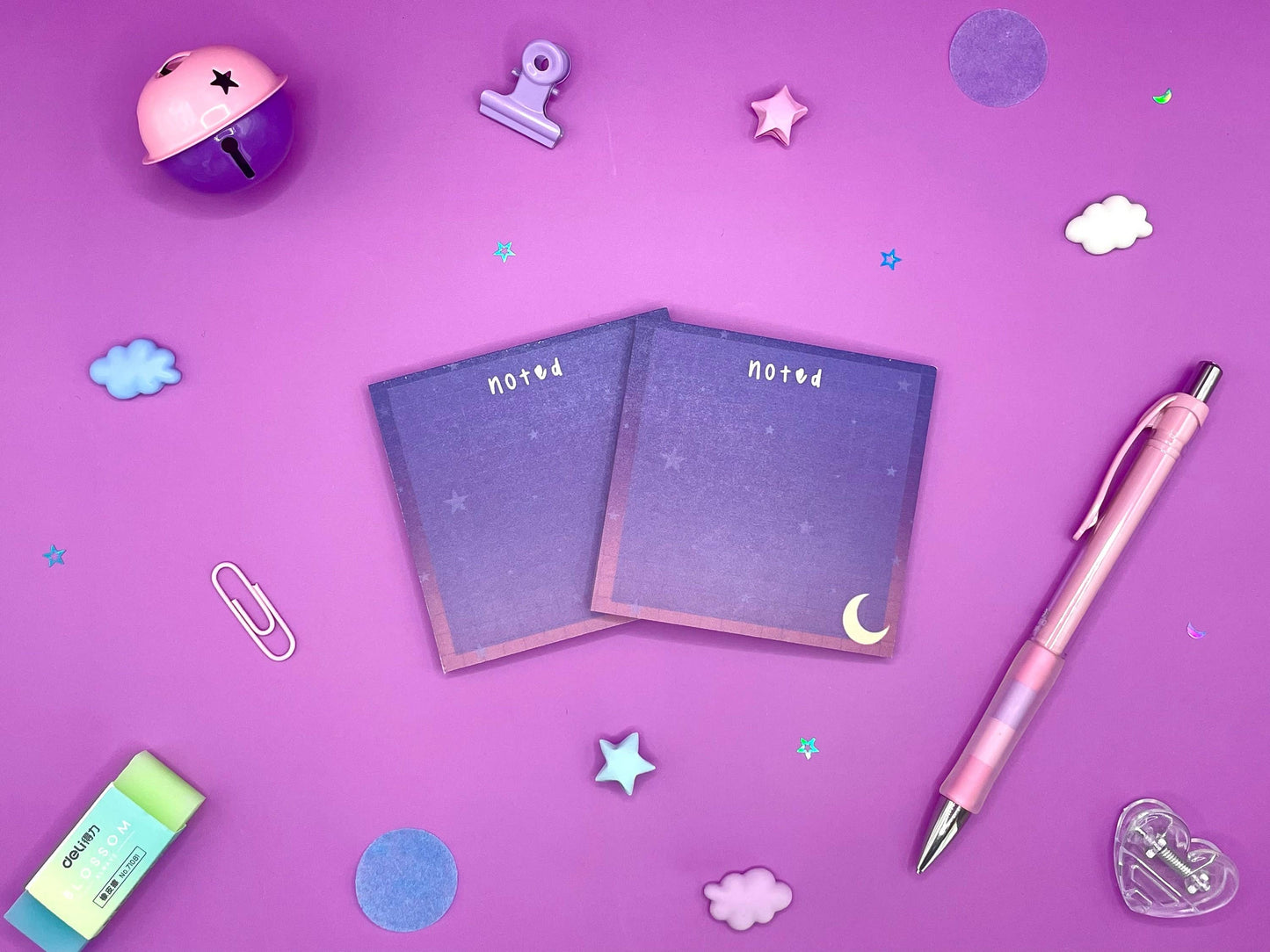 Celestial Sticky Notes Post It - Crescent Moon