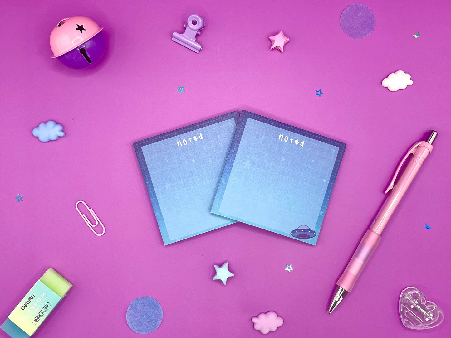 Celestial Sticky Notes Post It - Crescent Moon