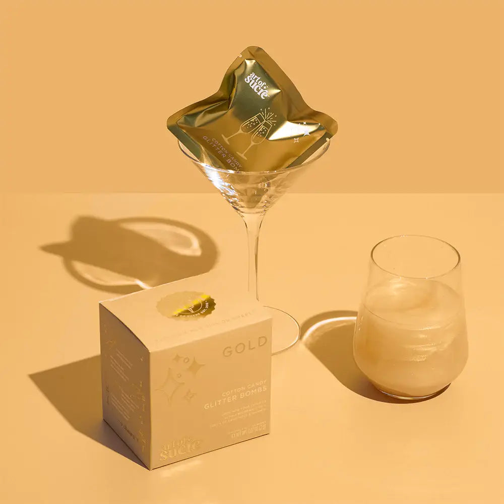 Art of Sucre - Gold Cotton Candy Drink Glitter Bombs
