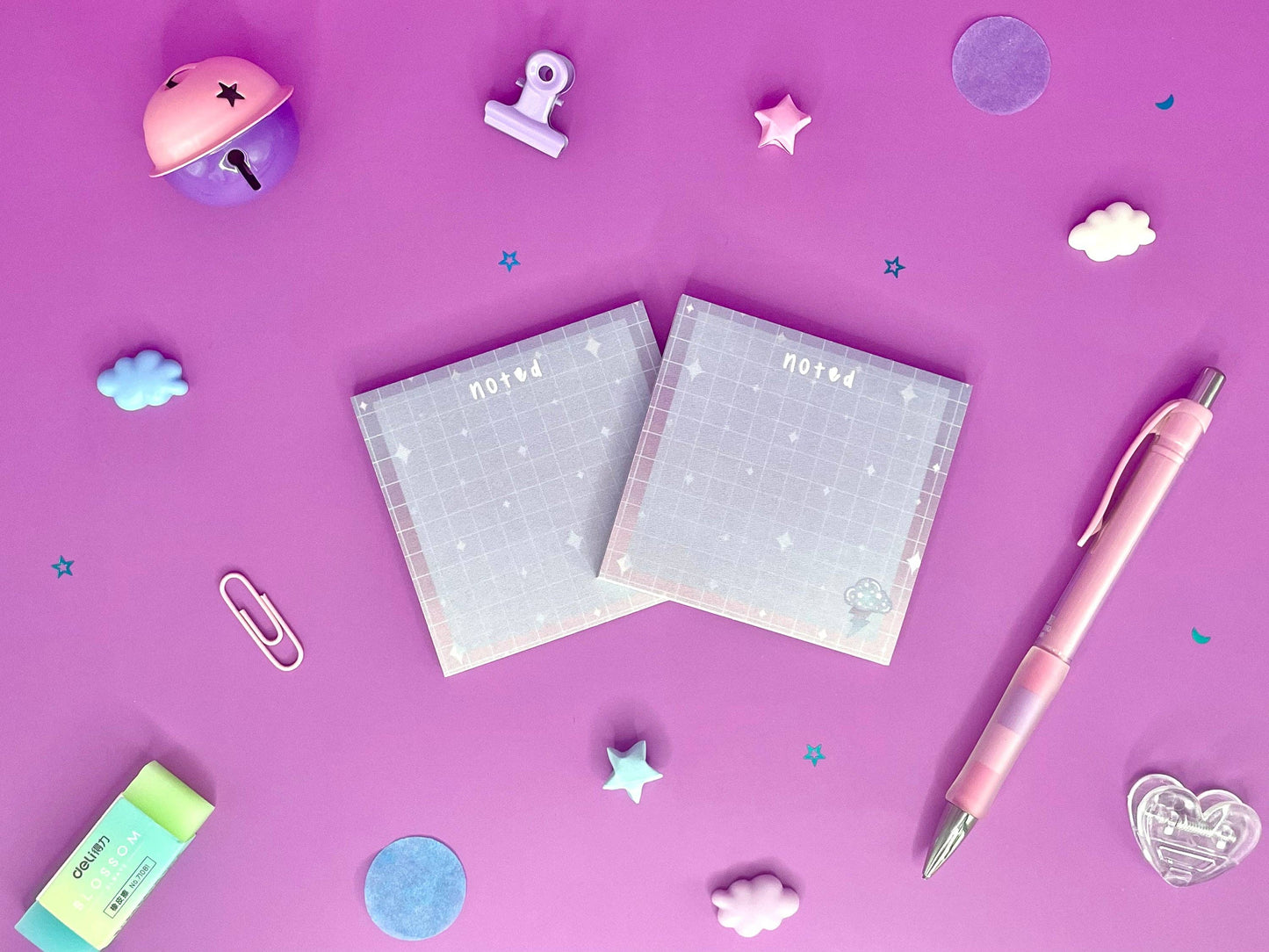Celestial Sticky Notes Post It - Crescent Moon