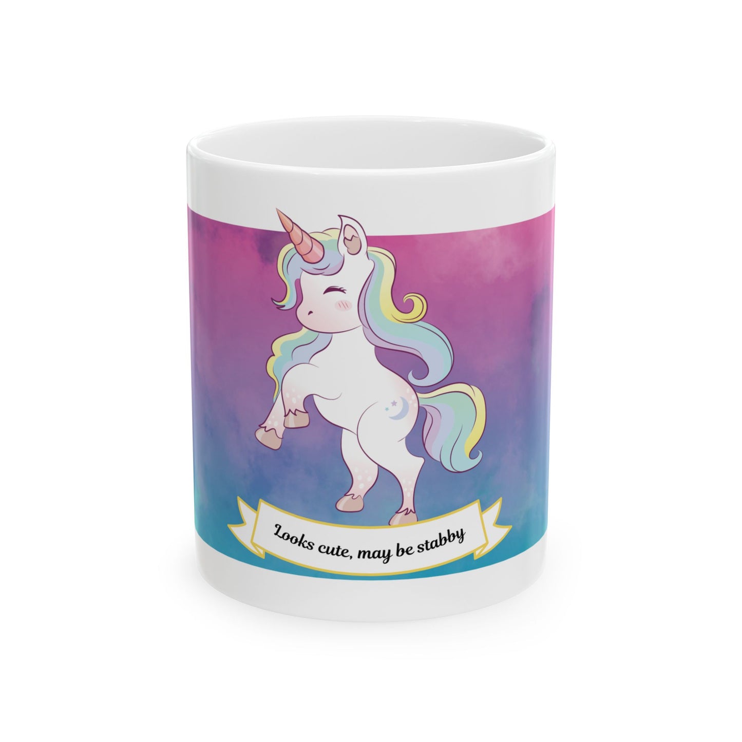 Stabby Unicorn Ceramic Mug - Colorful Coffee Cup