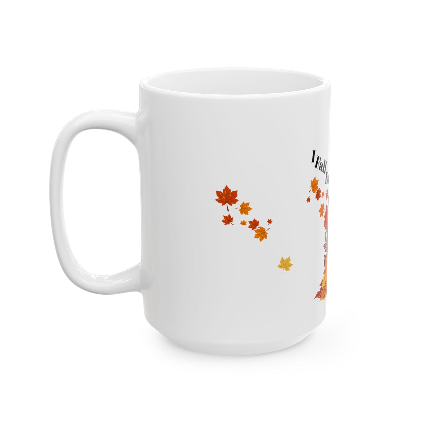 Fall-Inspired Ceramic Mug - "I Fall For Books" - Perfect Gift for Book Lovers