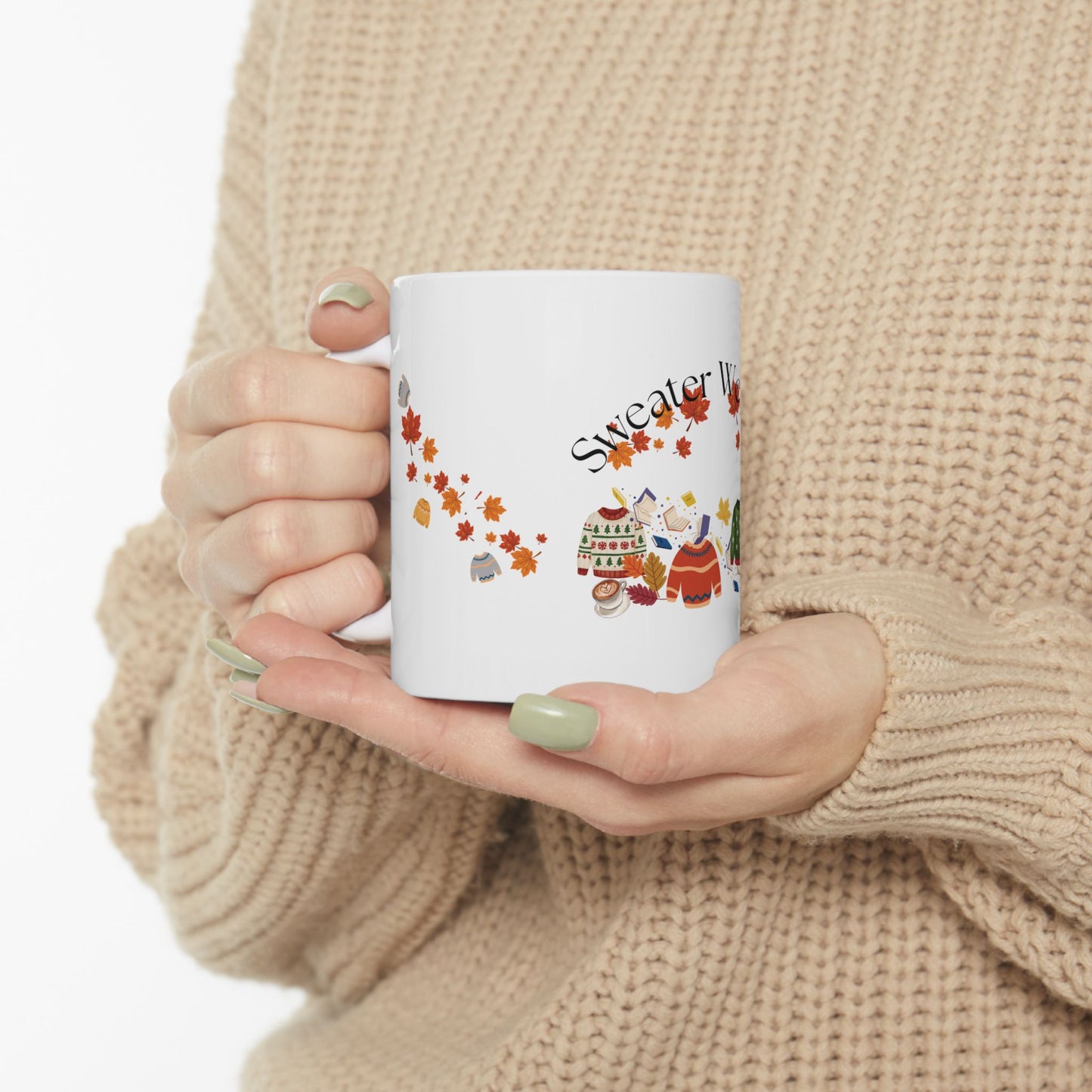 Fall-Inspired Ceramic Mug - "Sweater Weather"