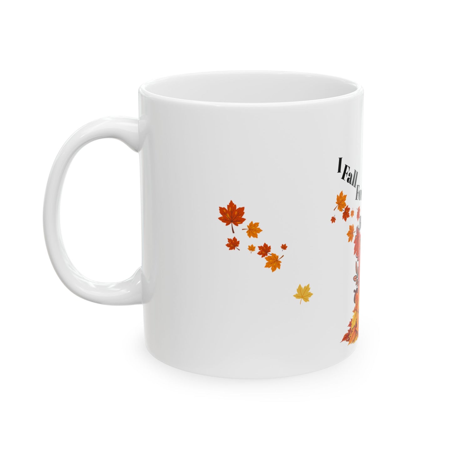 Fall-Inspired Ceramic Mug - "I Fall For Books" - Perfect Gift for Book Lovers
