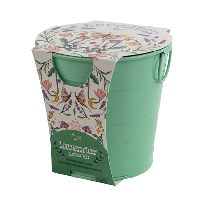 Buzzy Seeds Grow Gifts - Painted Flower Grow Pail – Lavender Indoor Garden Gift