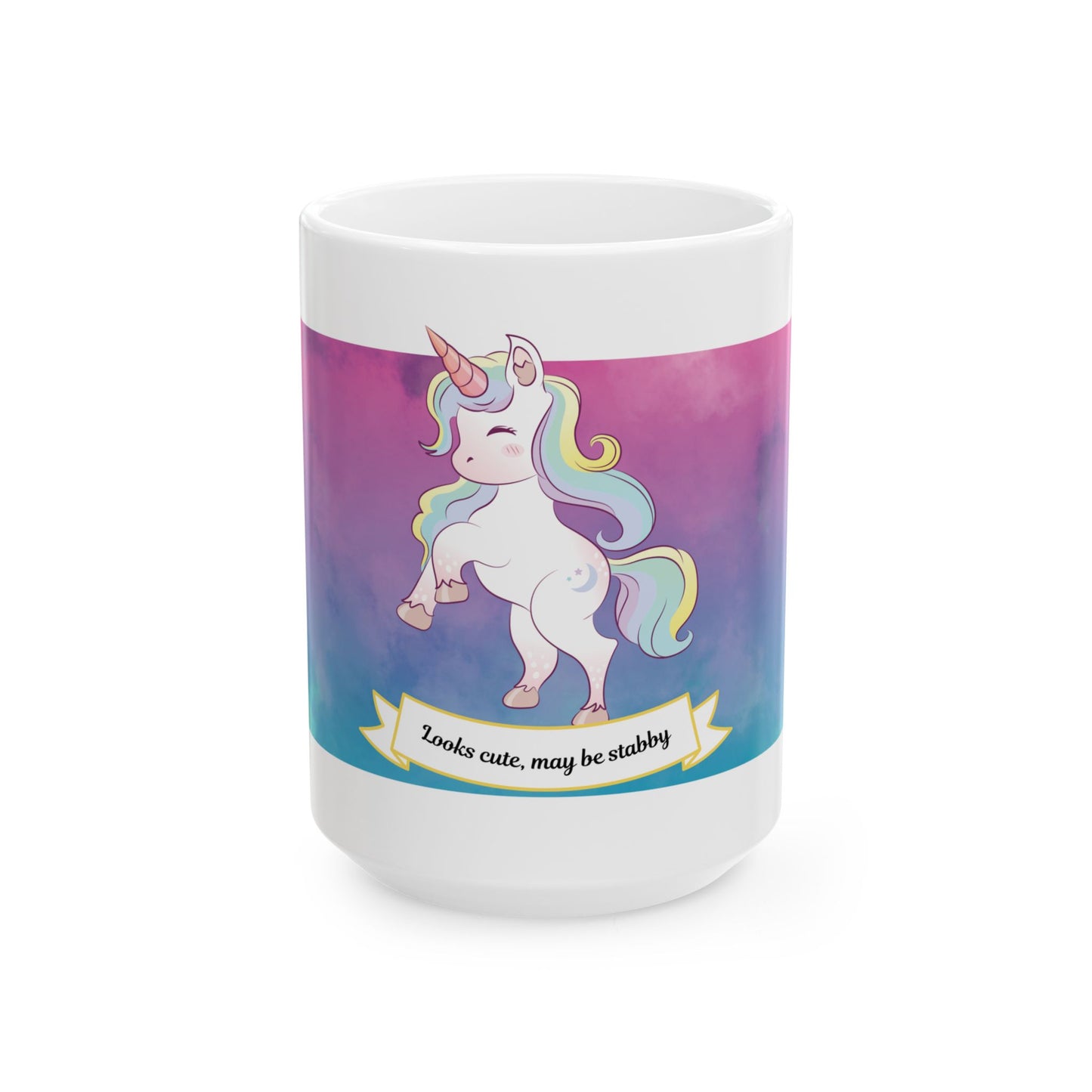 Stabby Unicorn Ceramic Mug - Colorful Coffee Cup