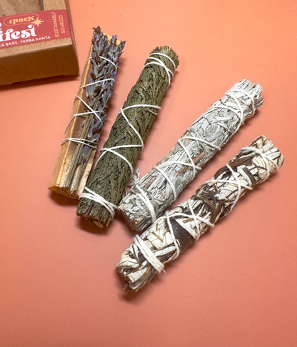 The 12th Moon - CLEANSE and MANIFEST KIT - Bundle - 4 Pack - Sage Smudge