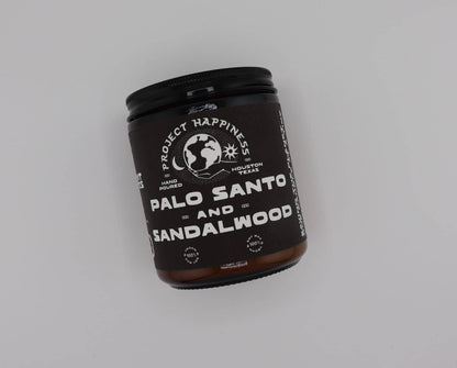 Project Happiness Candle Co. - Palo Santo and Sandalwood - 8 oz Soy Candle