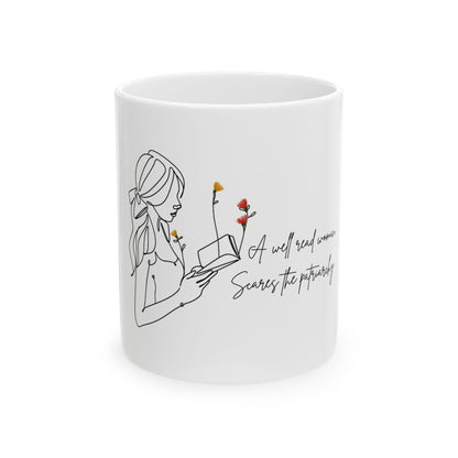 A Well Read Woman Scares the Patriarchy Mug- Gift for Book Lover