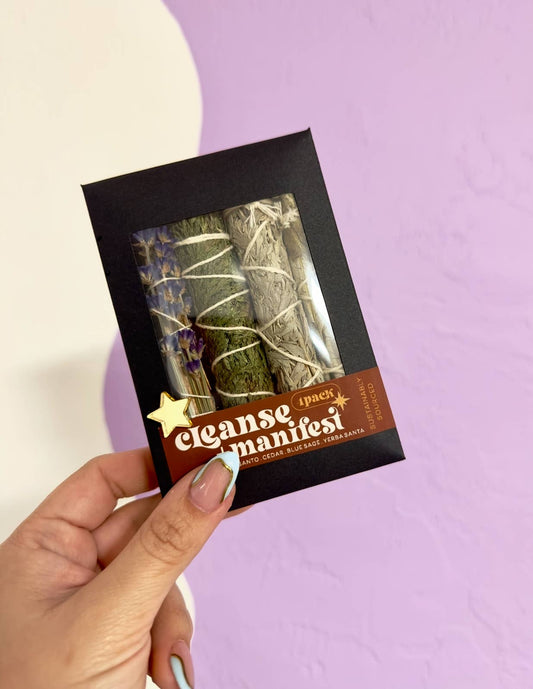 The 12th Moon - CLEANSE and MANIFEST KIT - Bundle - 4 Pack - Sage Smudge
