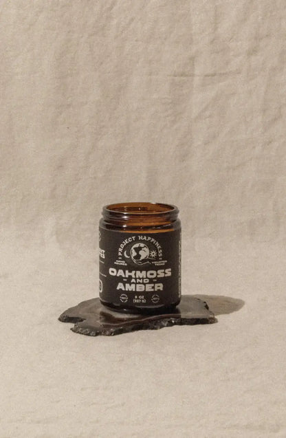 Project Happiness Candle Co. - Oakmoss and Amber - 8 oz Soy Candle