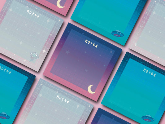 Celestial Sticky Notes Post It - Crescent Moon