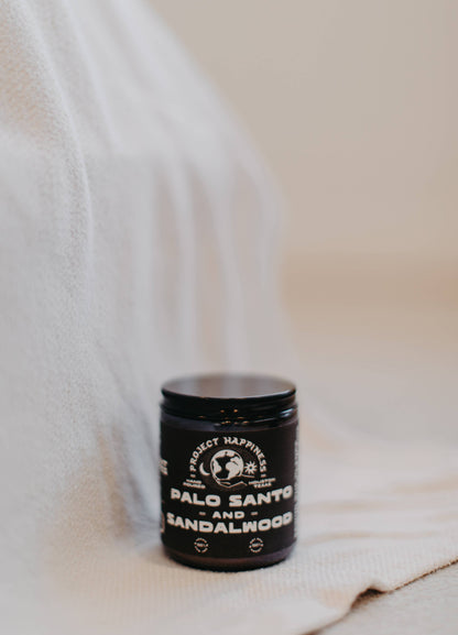 Project Happiness Candle Co. - Palo Santo and Sandalwood - 8 oz Soy Candle